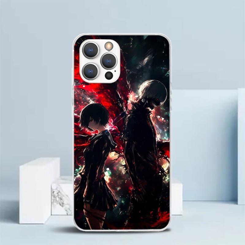 G-Ghoul Токио Тоука Кирисима Мягкий чехол для iPhone 16 17 Air 15 14 Pro Max 16E Чехол для телефона 13 Mini 12 11 7 SE 8 Рисунок Fi