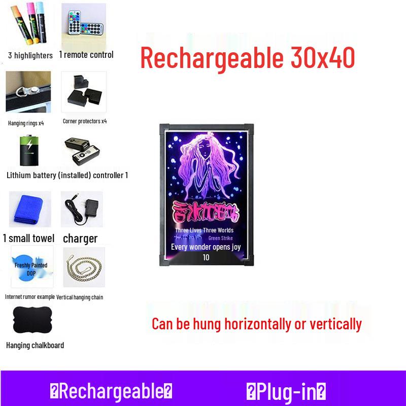 Светодиодная меловая доска - Светящаяся рекламная доска-меню