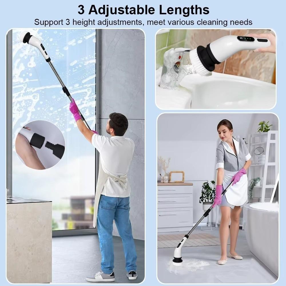 9-in-1 Electric Cleaning Brush Rechargeable Rotation Cleaning Machine Toilet