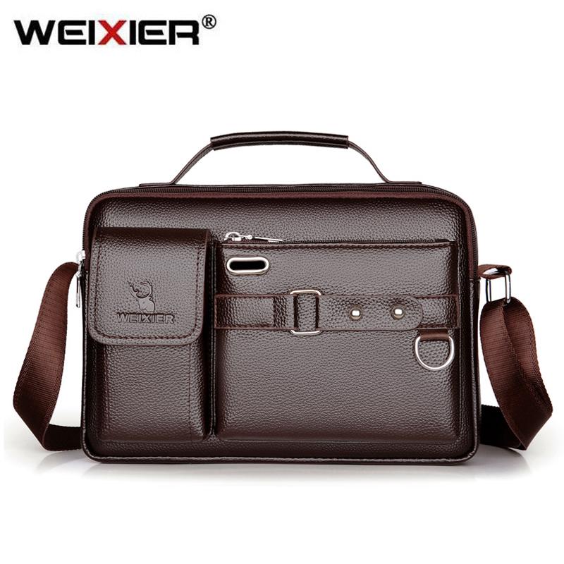 WEIXIER Мужские сумки-мессенджеры, высококачественный деловой офисный портфель, модные сумки через плечо, мужские сумки на плечо из искусственной кожи