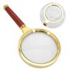80mm 6x Magnifier Handheld Antique Magnifying Glass Reading Jewelry for Elderly