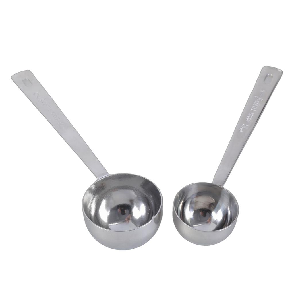 2PCS 304Stainless Steel Tablespoon Measuring Spoon with Long Handle Measuring Utensils for Grinding Coffee and Baking