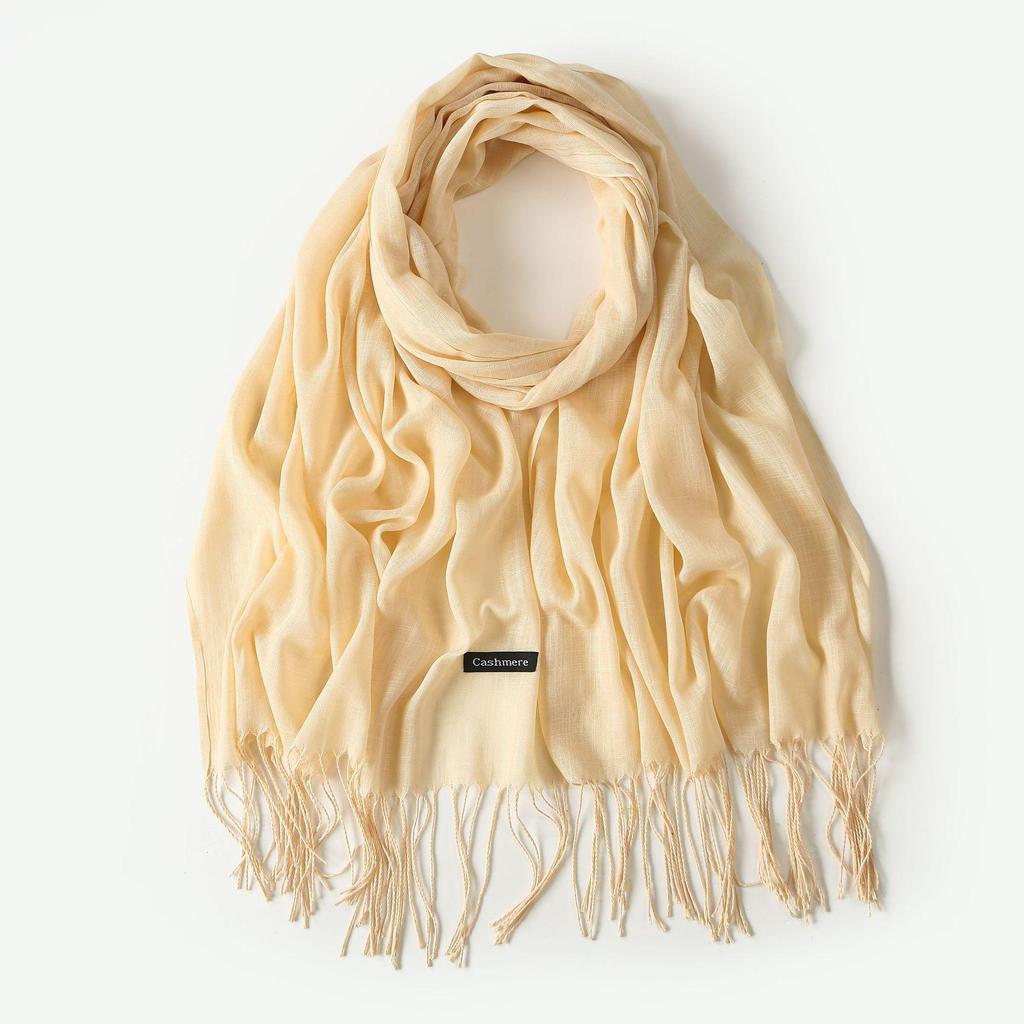 Шелковый солнцезащитный шарф: Модная шаль из бамбуковой пряжи с кисточками