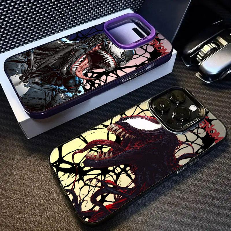 Terrifying Marvel Venom Phone Case For iPhone 11 12 13 14 15 16 17 Pro Max 16e 17E 17 Air Plus Mini Shockproof Fundas Back Cover