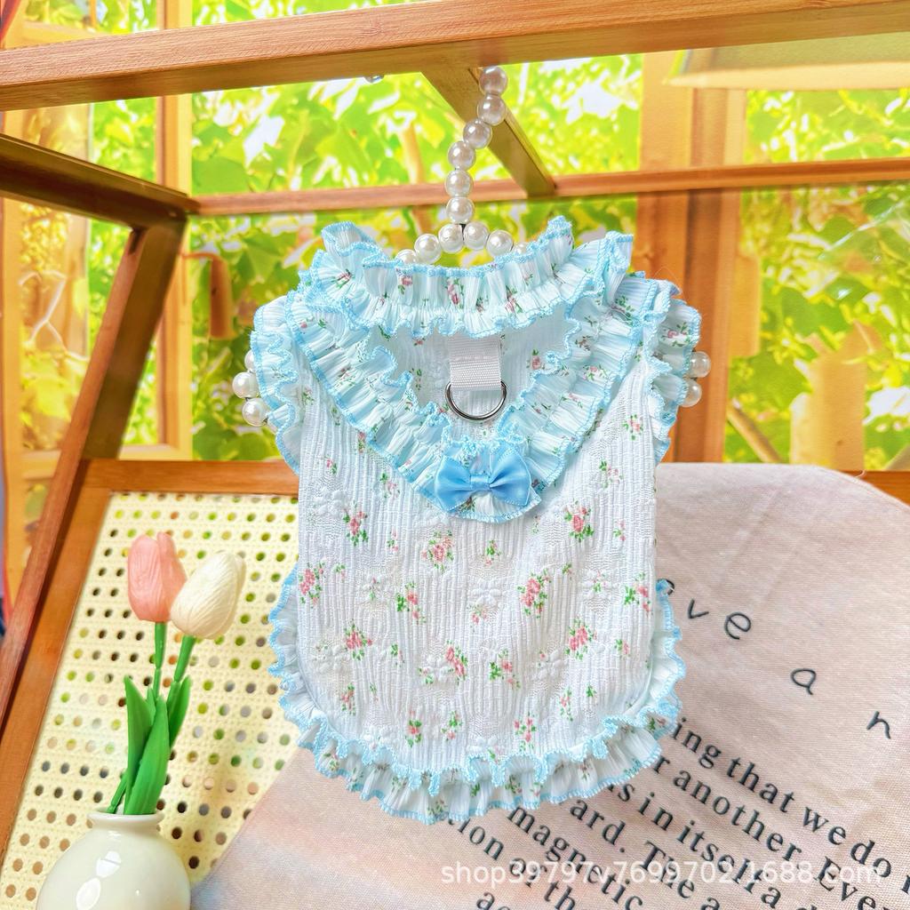 Spring and Summer Thin Hollow Vest Skirt Dog Cat Clothes Cooling Breathable Cool Clothes Pet Clothes