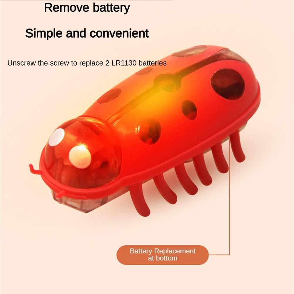 Игрушки для домашних животных, интерактивная мини-электрическая светящаяся игрушка-жук, игрушка для кошек, побег из препятствий, автоматическая флип-игрушка, вибрационный жук на батарейках