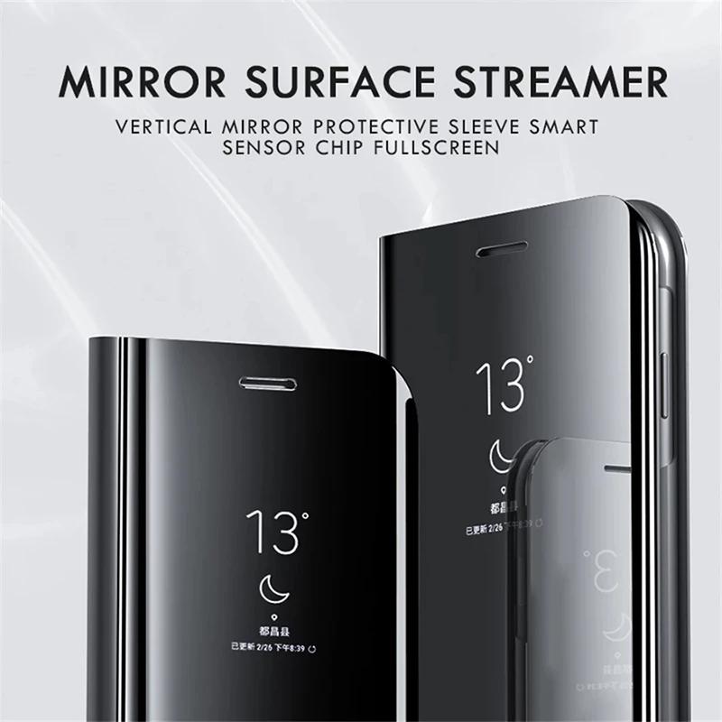 Чехол-книжка Smart View Mirror для Samsung Galaxy A55 A35 A25 A05S A14 A54 A34 A24 5G 4G Cover Stand Fold Capa Fundas Shell Coque