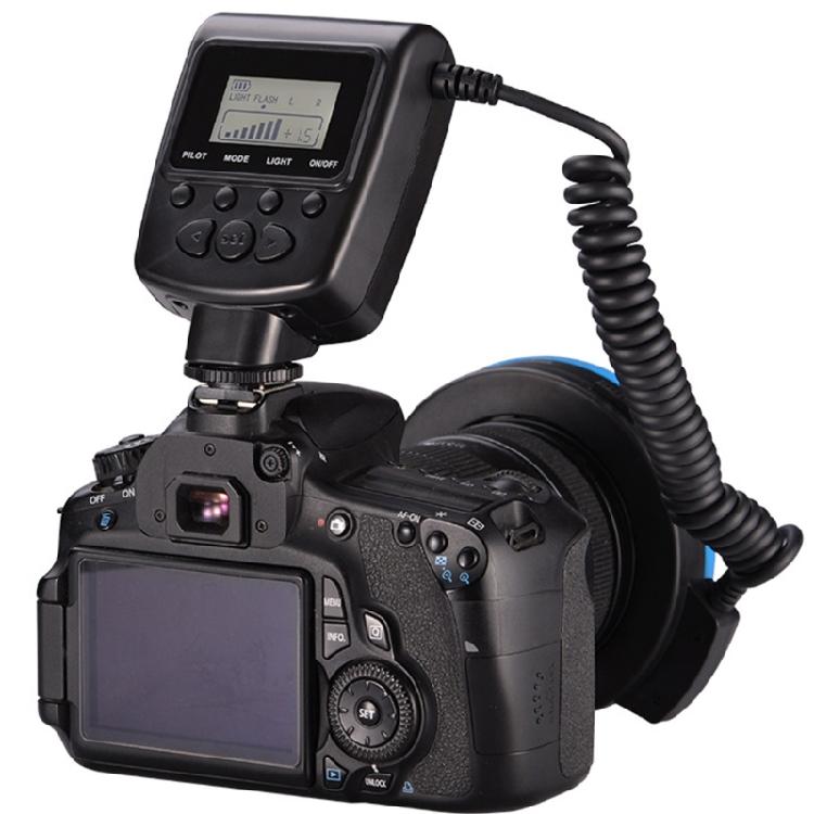 Studio Grade Macro Flash Light With Two Side Lighting 8 Interchangeables Adapters 4 Color Filters For Professional Photography