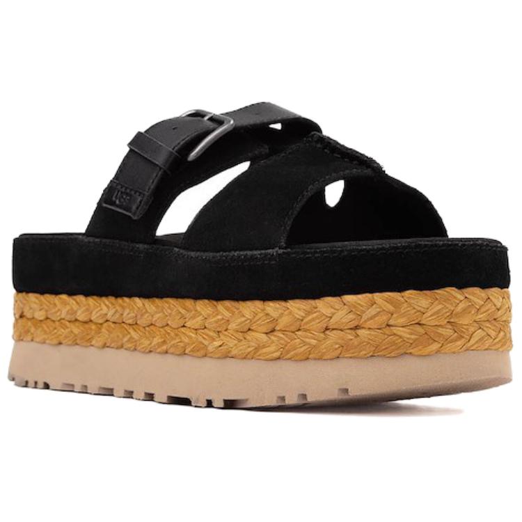 UGG Aubrey Slide Простые модные сандалии на одном ремешке Женские сандалии Черные 1167451-BLK