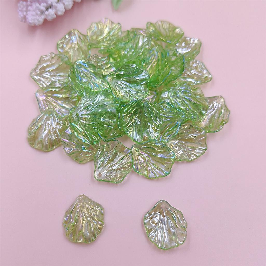 Hanmade Cabbage Leaf Petal Beads Handmade Material Acrylic with Holes for Jewelry Making AB Colorful 10pcs/bag 18*21mm Fashion