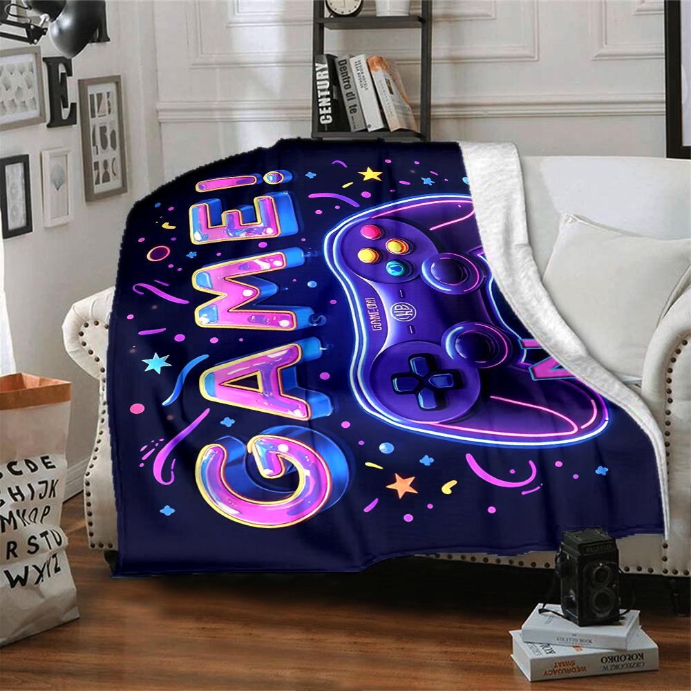 Custom Name Game Controller Theme Printed Blanket - Perfect for Couch, Bed, Travel & Outdoor Use | Machine Washable, Cozy & Durable.