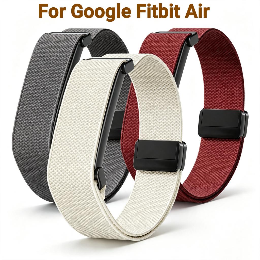 Elastic Nylon Strap Compatible with Google Fitbit Air, Breathable Magnetic Button Replacement Wristband Bracelet Accessories