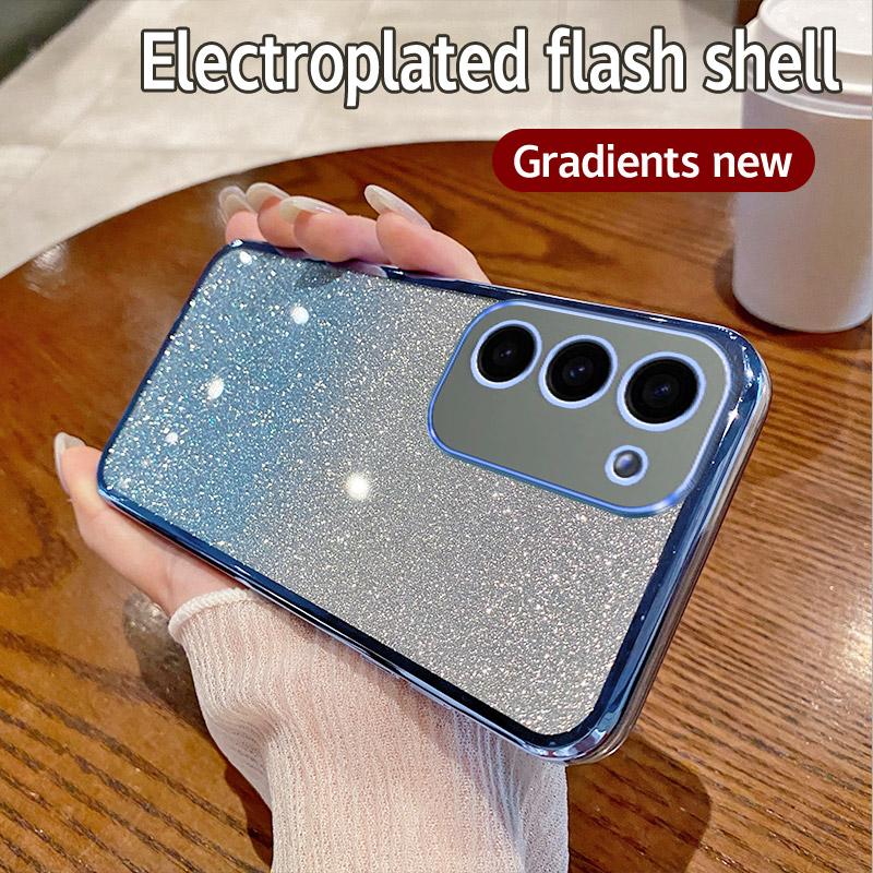 Чехол для Samsung Galaxy S23+ Samsung SM-S916B, SM-S916U, чехол для телефона, блестящий, силикон, мягкий, с покрытием для объектива камеры