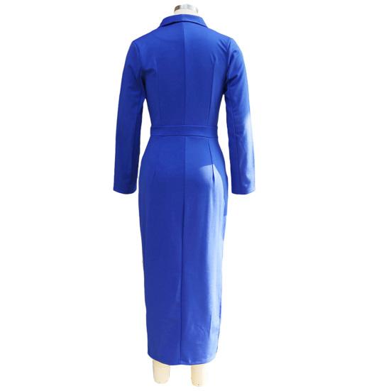 Женское миди платье-футляр бодикон с лацканами, V-образным вырезом и рукавами 3/4, офисное деловое платье, формальное коктейльное платье для работы с разрезом, платье-карандаш