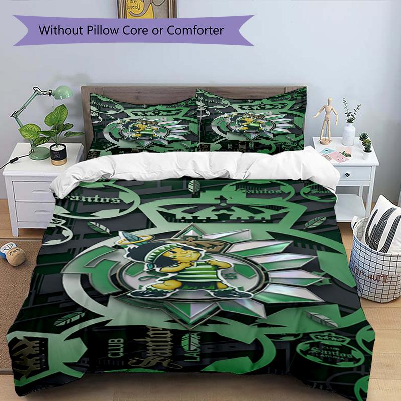 3pcs Duvet Cover Set (1*Duvet Cover + 2*Pillowcase, Without Core), Club Santos Laguna Print Bedding Set, Bedroom Decor, All‑Season, Birthday Gift