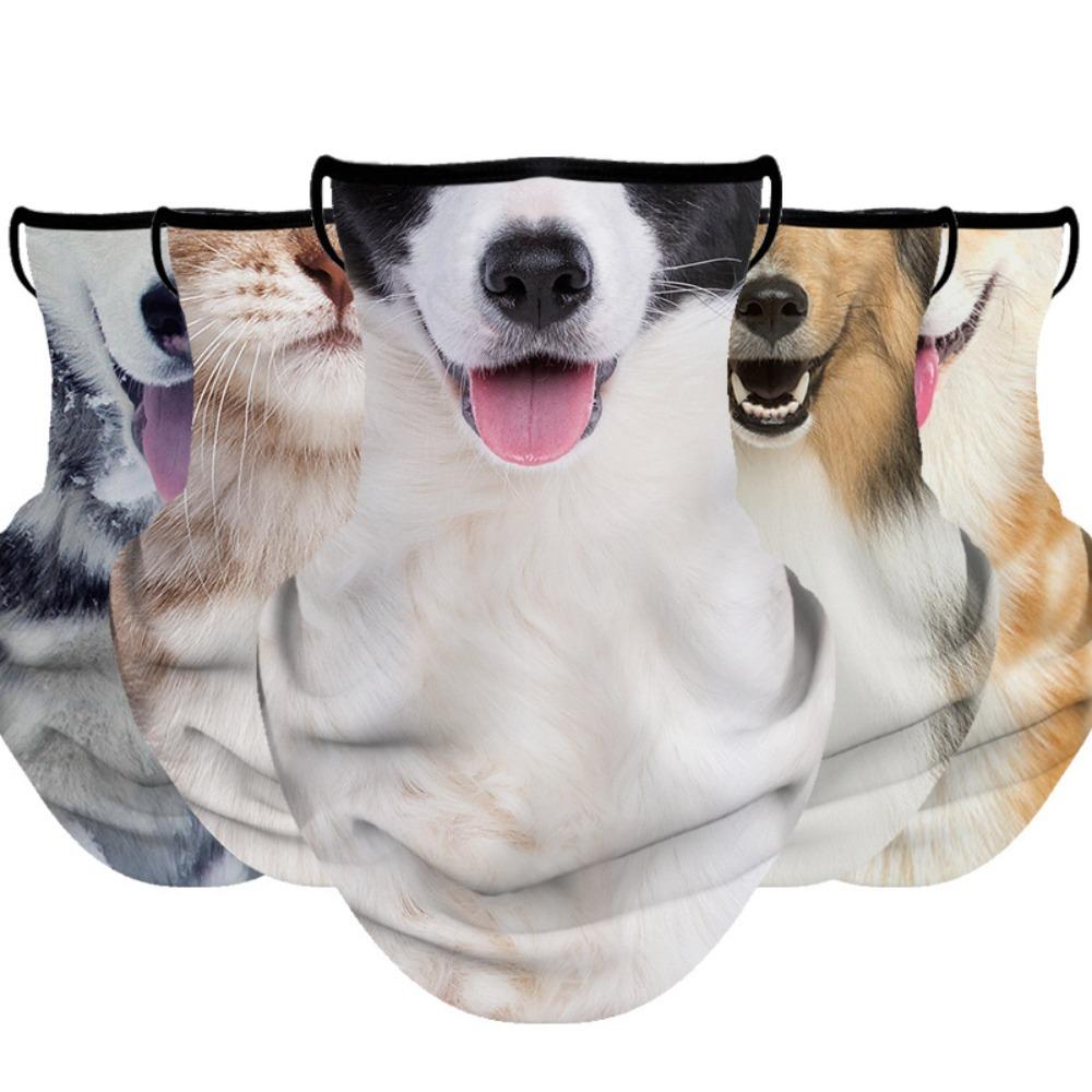Hanging Ear Cool Face Scarf Elastic Cycling Balaclava Animal Face Cover Scarf Summer