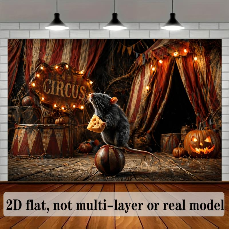 Flat Halloween-themed party banner background - Retro circusXY