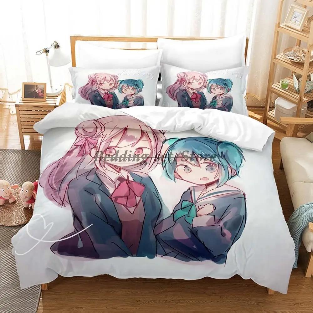 Комплект постельного белья Happy Sugar Life Single Twin Full Queen King Size, комплект постельного белья Aldult Kid Bedroom Duvetcover Set, простыня в стиле аниме