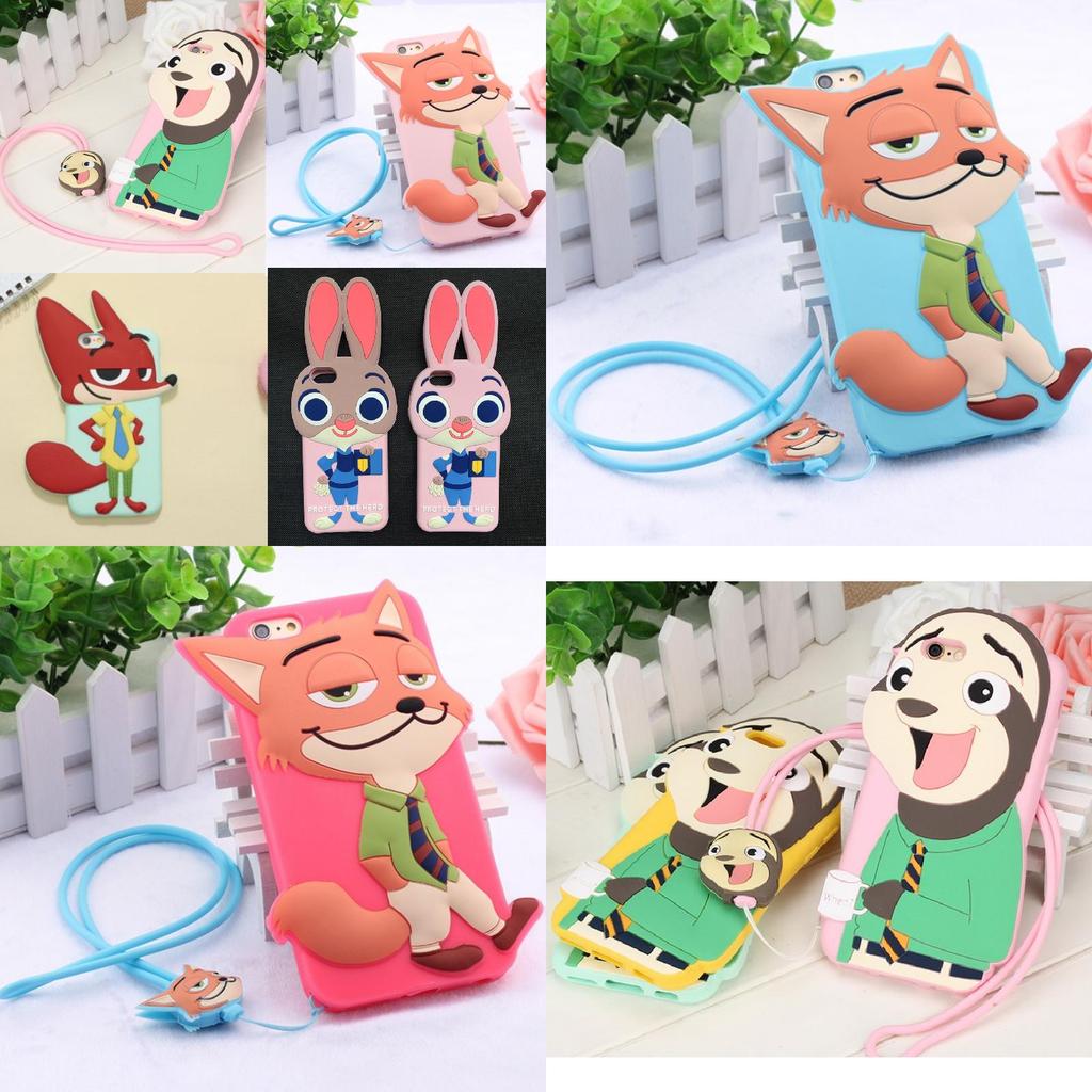 For Iphone 5 5s 6 6plus Zootopia Judy Hopps Nick Wilde Silicone Mobile Cover With Shockproof Features For Teen Gift