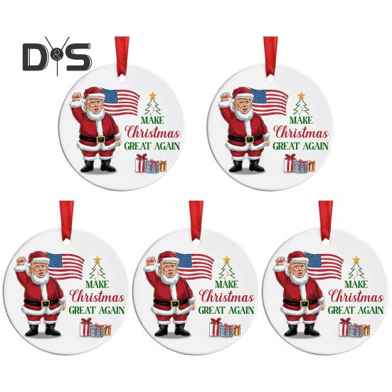 1/2/3/5/10 шт. Рождественские украшения Трампа 2024 года, снова сделают Рождество великим, украшение Санты, праздничное украшение для сторонников
