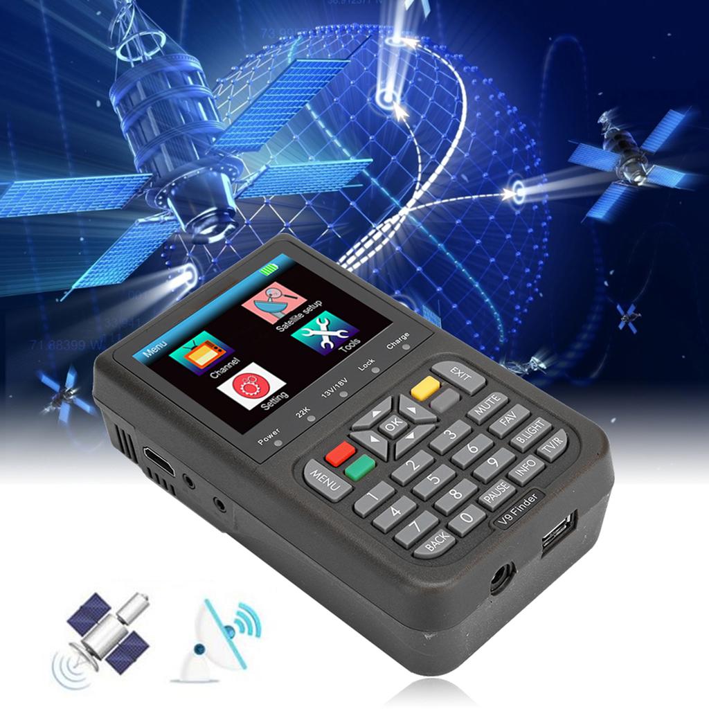 V9 3,5-дюймовый ЖК-дисплей с цветным экраном DVB цифровой спутниковый искатель сигнала измеритель черный