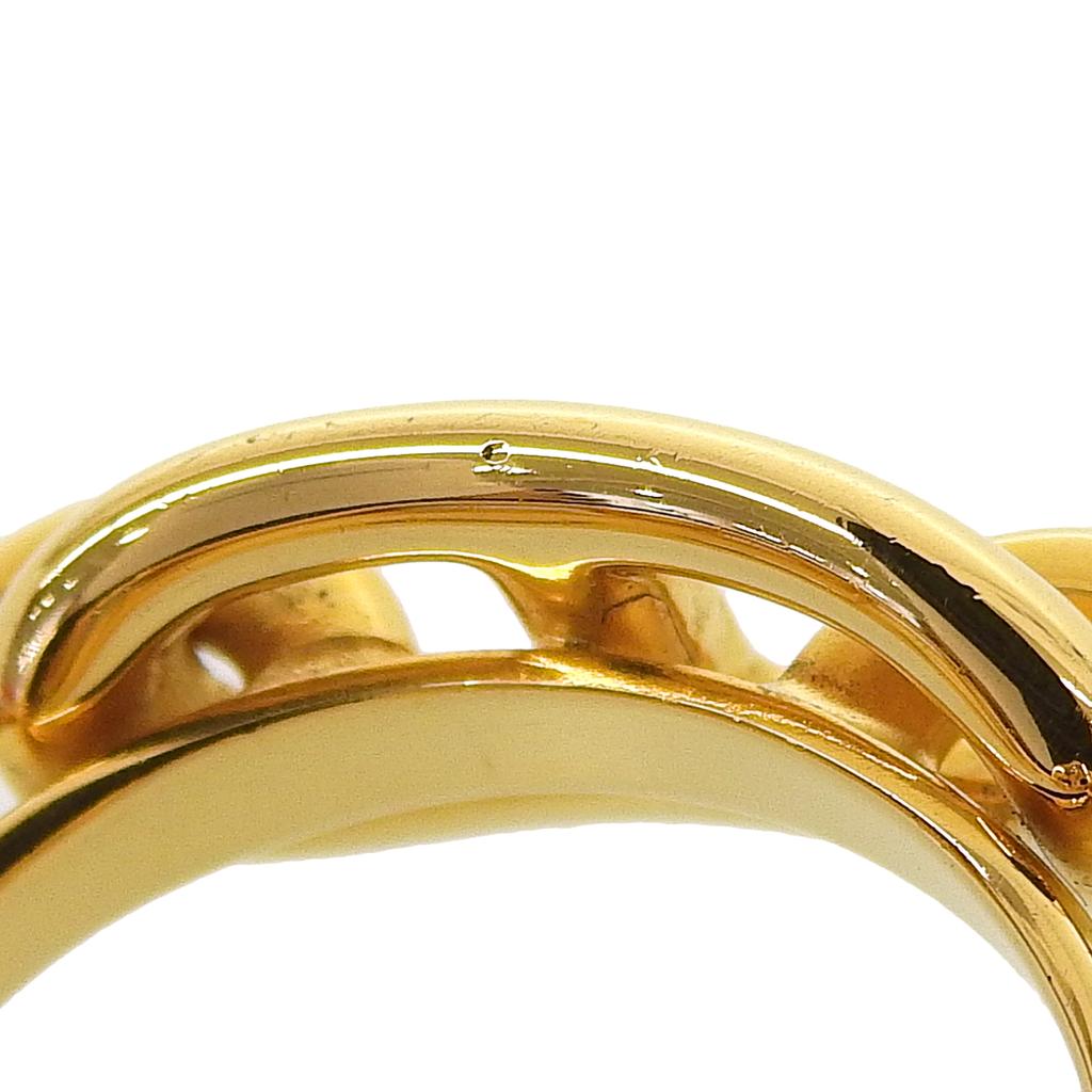 Отличное кольцо для шарфа HERMES Rugate Chne с покрытием из темного золота для женщин, б/у