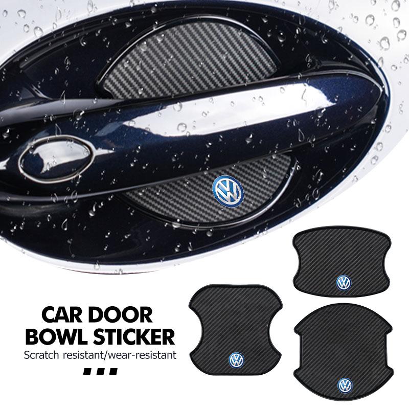 VW Valve Stems Caps Car Door Sticker Scratches Resistant Cover Auto Handle Protection Film Exterior Styling For Volkswagen VW Polo