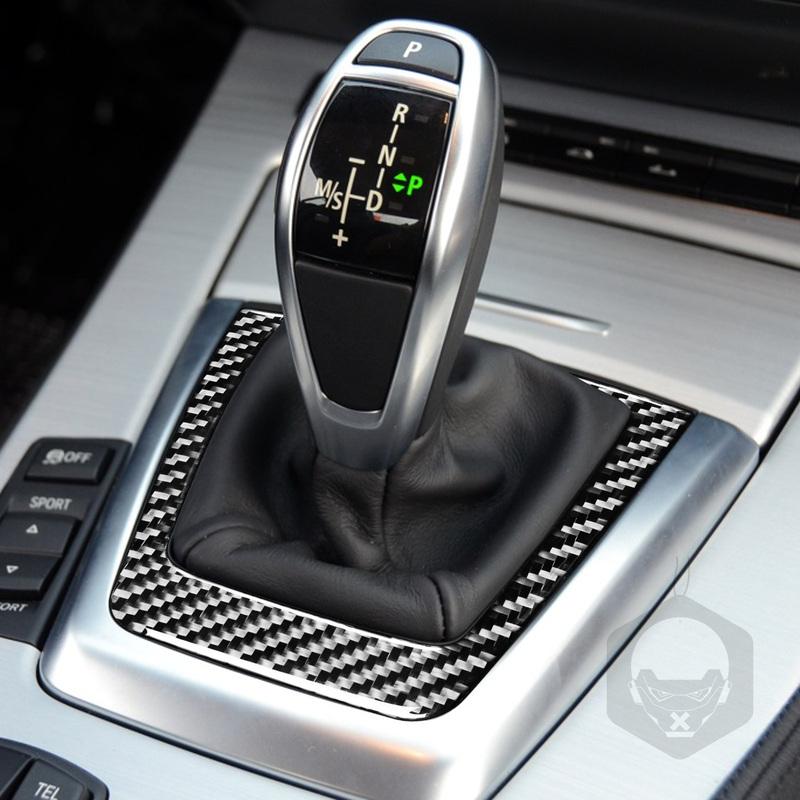 Real Carbon Fiber Car Accessories Automatic Gear Panel Cover Soft Sticker For BMW Z4 E89 2009 2010 2011 2012 2013 2014 2015 2016