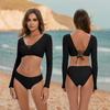 Split Long Sleeve Surfer Suit Sunscreen Women's Swimsuit Hot Spring Diving Suit Sexy Swimsuit