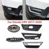 For Honda CRV CR-V 2017 2018 Front Bumper Fog Light Daytime Running Lamp Frame Trim Cover Hood Foglight