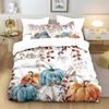 3pcs Autumn Harvest Festival Pumpkin Print Coreless Bedding Set Multi Size Bedrooms Dormitory Soft Comfortable Machine Washable