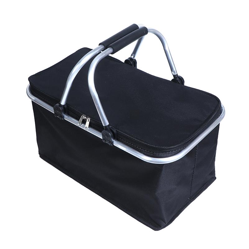 30l Foldable Picnic Bag Large Capacity Thermal Insulated Cooler Basket With Dual Carry Handles For Outdoor Camping
