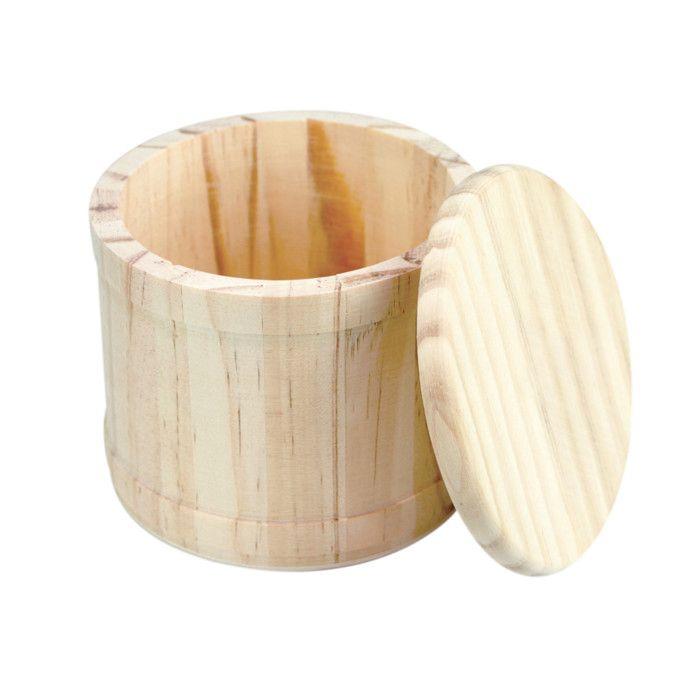 Boite en bois ronde 10,5 cm H 9,3 cm
