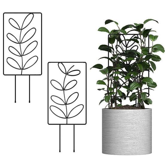 Metal Plants Trellis Hollow Leaf Indoor Outdoor Potted Flowers Plants Climbing Small Houseplant Vine Ivy Support Stake Gardening Supplies