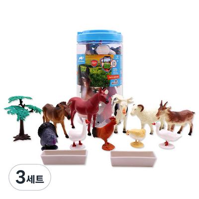 Фигурка животного на ферме Animal Planet, тонкое круглое ведро, набор из 13 предметов, 3 набора, популярные игрушки в Корее