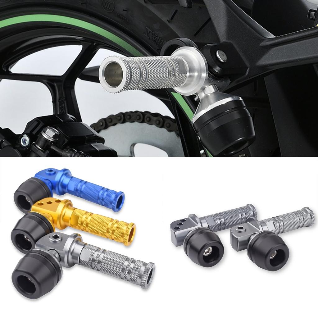 LEDISHUN Tandem Step Slider for Kawasaki Z650, Z750, Z750S, Z800, Z900, Z900RS/Cafe, Aluminum, Left and Right Set (Titanium Color)