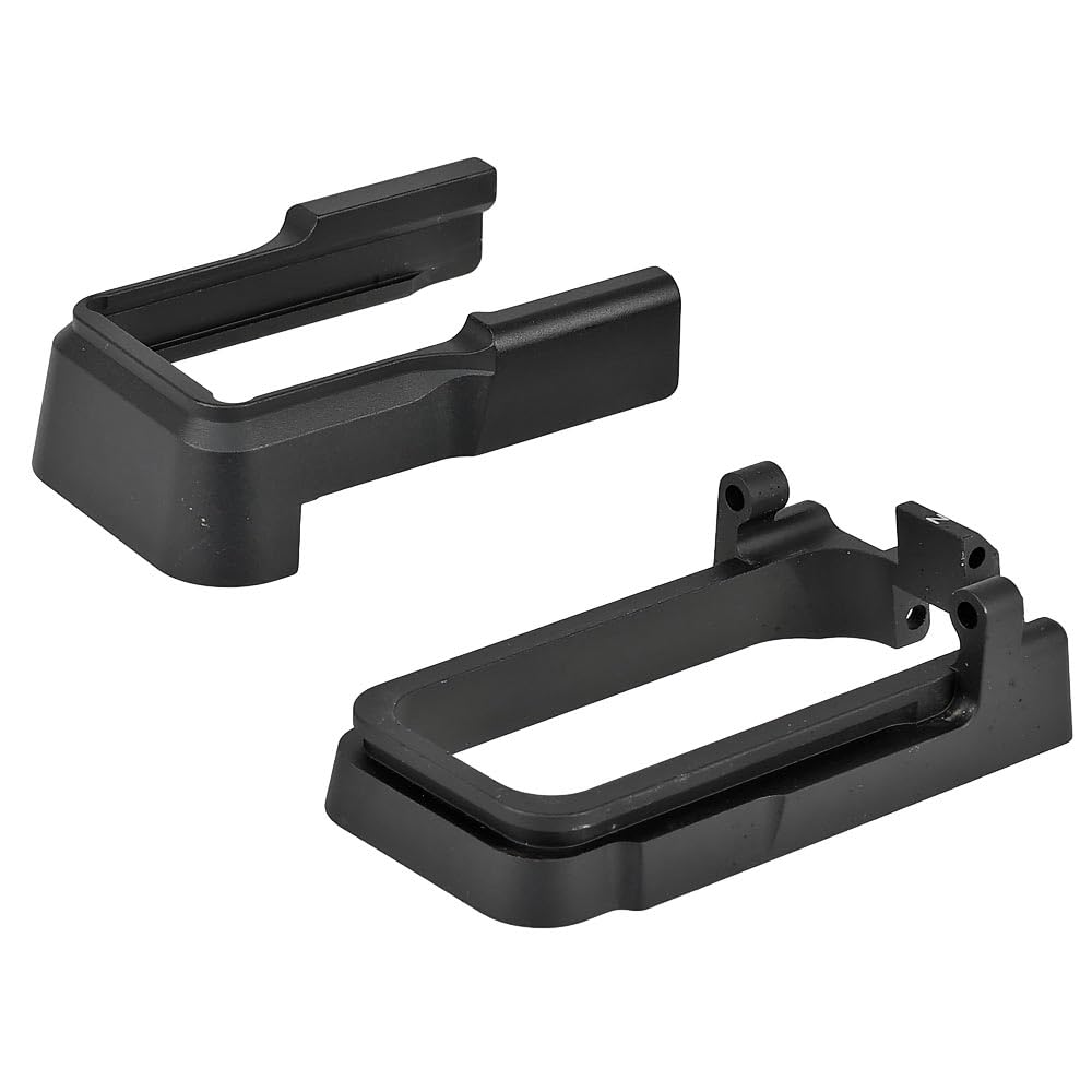 Ryohin Buhin 5KU Lancer Type Adaptive Magwell for GBB M4 Series, 2-Piece, CNC Machined Aluminum with Anodized Finish, Black