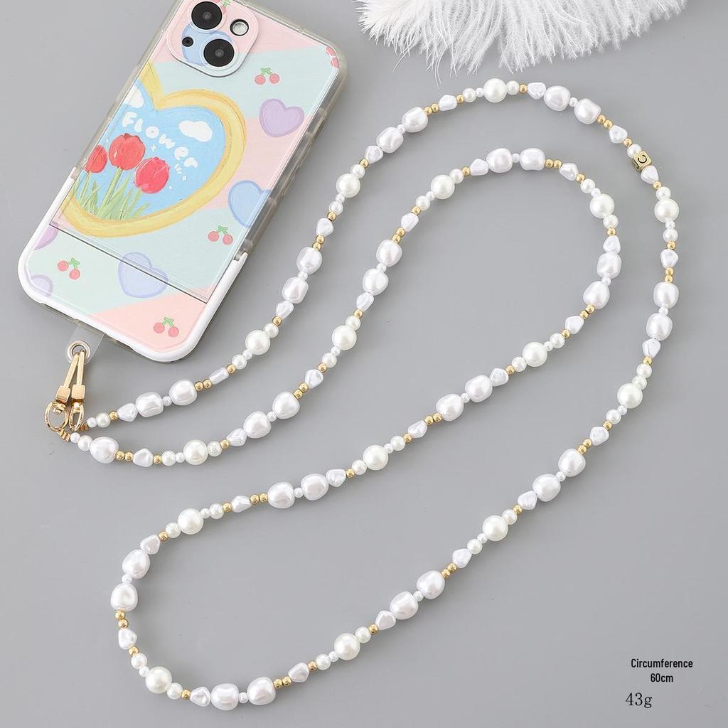 Pearl Mobile Phone Chain Necklace - Crossbody Lanyard for Women