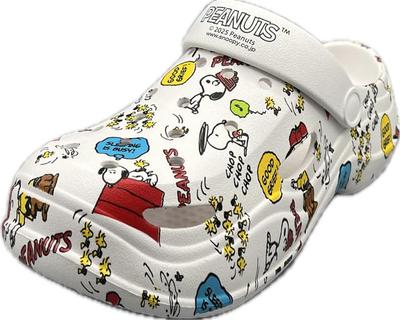 Платформа Чарли милый см [Peanuts] Сабо, сандалии, принт по всей поверхности, Снупи, Коричневый, Вудсток, обувь, женская, PN8329-02, 25.0