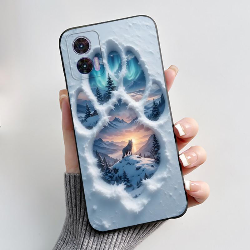 Чехол для Motorola Edge 30 Neo Милый Кролик с Сердечками Тонкий Мягкий Черный TPU Чехол для Moto Edge 30 Lite Fundas Edge30 Fusion Ultra Бампер