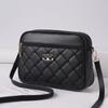 Women's Small Square Bag Fashionable Embroidered Checkered Shoulder Bag