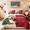 3pc Merry Christmas Cartoon Santa Claus Printed Chipless Quilt Set Multi Size Bedrooms Dormitory Bedding Holiday Decoration