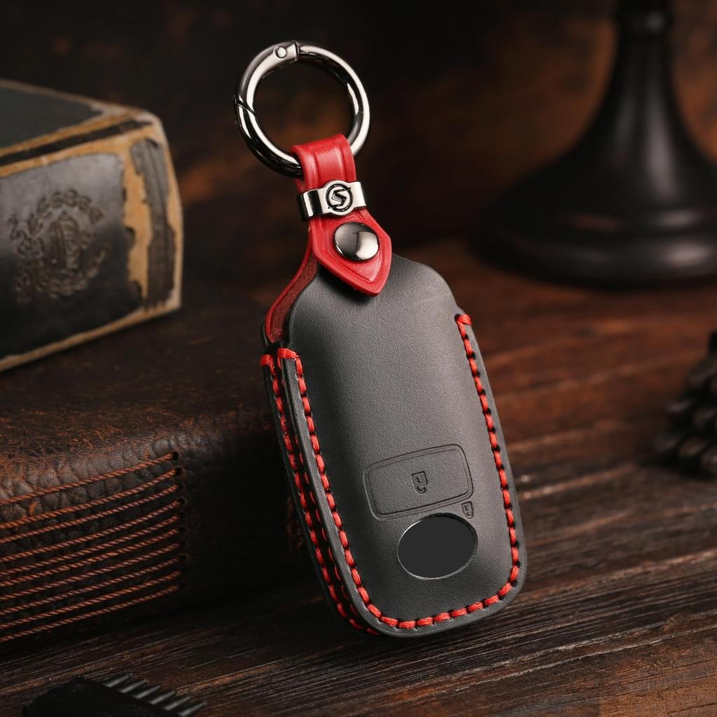 Smasol Smart Key Case, Genuine Leather, Stylish, Black