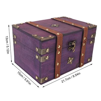 Винтажный Сундук-Сокровищница 21.7x15x13 см Деревянный Ретро Шкатулка для Хранения Украшений Универсальный Декоративный Сундук для Дома Спальни