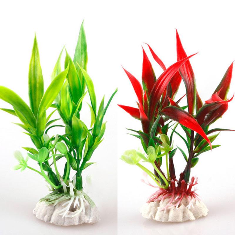 Bamboo Leaf Artificial Water Grass for Fish Tanks – Decorative Plastic Plants in 2 Colors