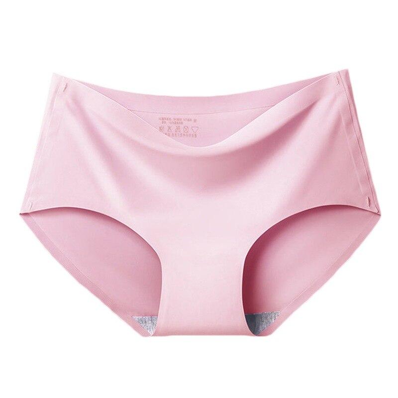 Женское бесшовное нижнее белье, трусики со средней талией, нижнее белье из ледяного шелка, дышащие удобные трусы, приятные для кожи трусы