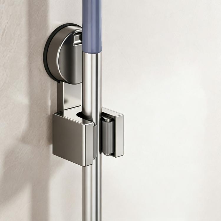 No-drill Suction Cup Wall Mount Mop Holder Broom Storage Clip