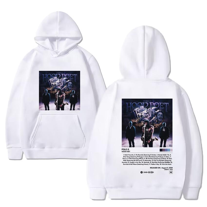 Hot Rapper Polo G Hood Poet Album Graphic Hoodie 2024 Men Women Hip Hop Vintage Streetwear Unisex Fleece Long Sleeve Pullovers