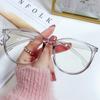 New Decorative Plane Mirror Anti Blue Light Glasses Transparent Computer Glasses Frame Without Degree Round Eyewear Women Men
