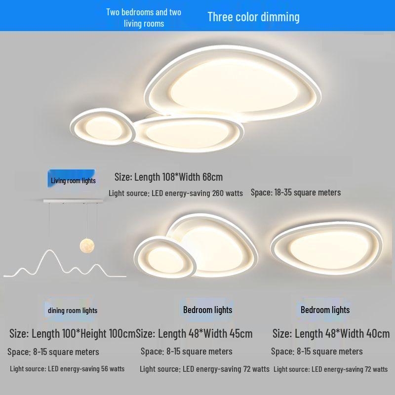 Pebble Hall Eye-Protecting Ceiling Light - Cream Style, Warm Lighting for Living Room